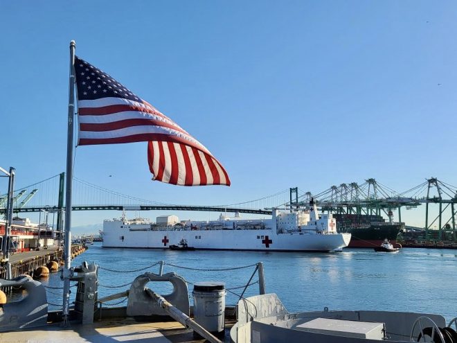 USNS Mercy Arrives in Los Angeles With More Hospital Beds, Doctors