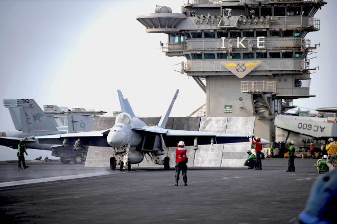 Carrier Eisenhower, Cruiser Break At-Sea Record, While Navy Opens ‘Safe Haven’ Liberty Ports