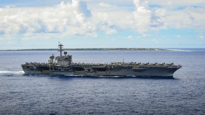 Several Ships Conducting Search and Rescue for Possible Man-Overboard from USS Theodore Roosevelt