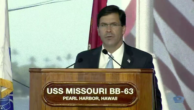 SECDEF Esper Commits to U.S. Role in Pacific at 75th Anniversary of WWII’s End