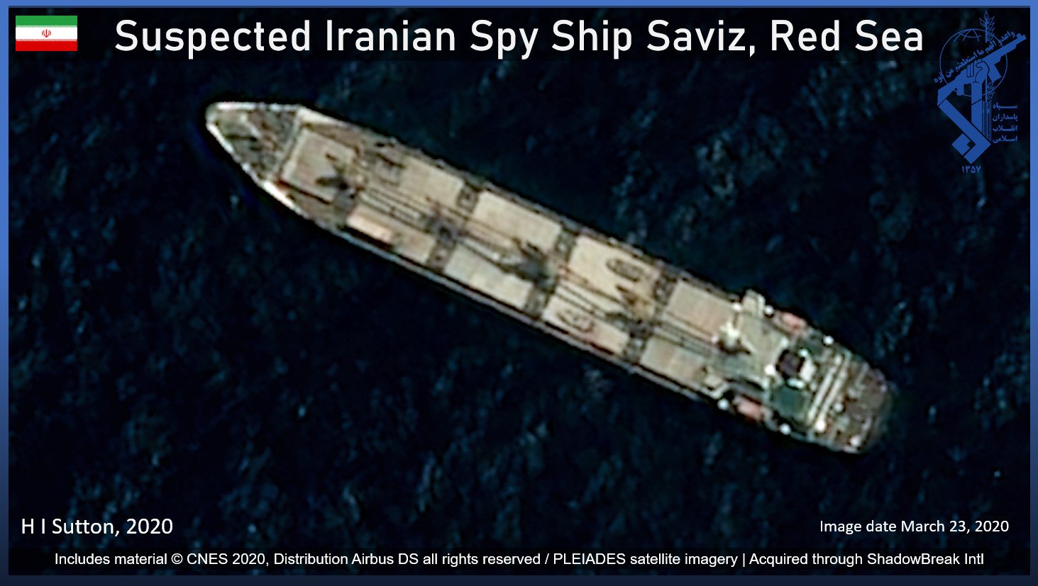 Iranian IRGC Spy SHip Saviz Red Sea