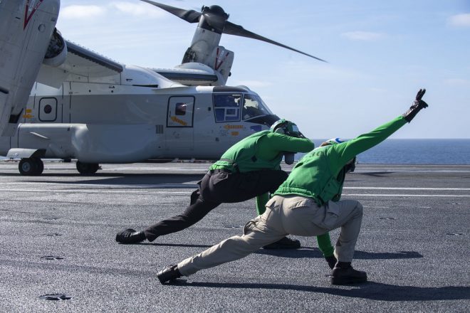 VIDEO: New Navy CMV-22B Makes First Carrier Landing