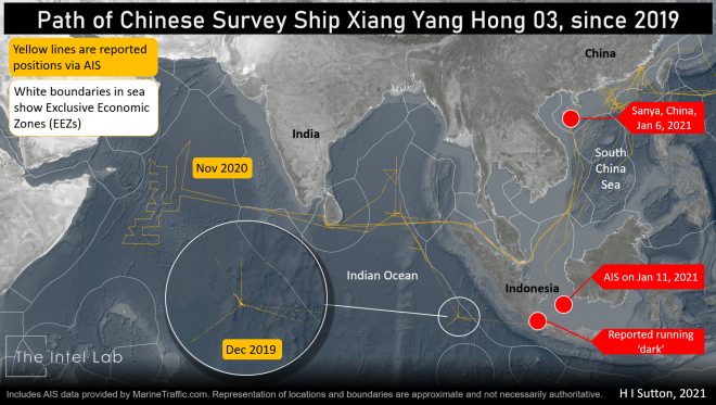 Chinese Survey Ship Caught ‘Running Dark’ Give Clues to Underwater Drone Operations