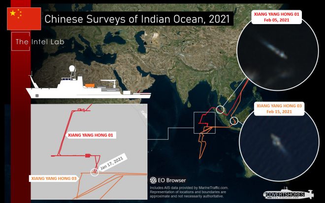Two Chinese Survey Ships are Probing a Strategic Section of the Indian Ocean