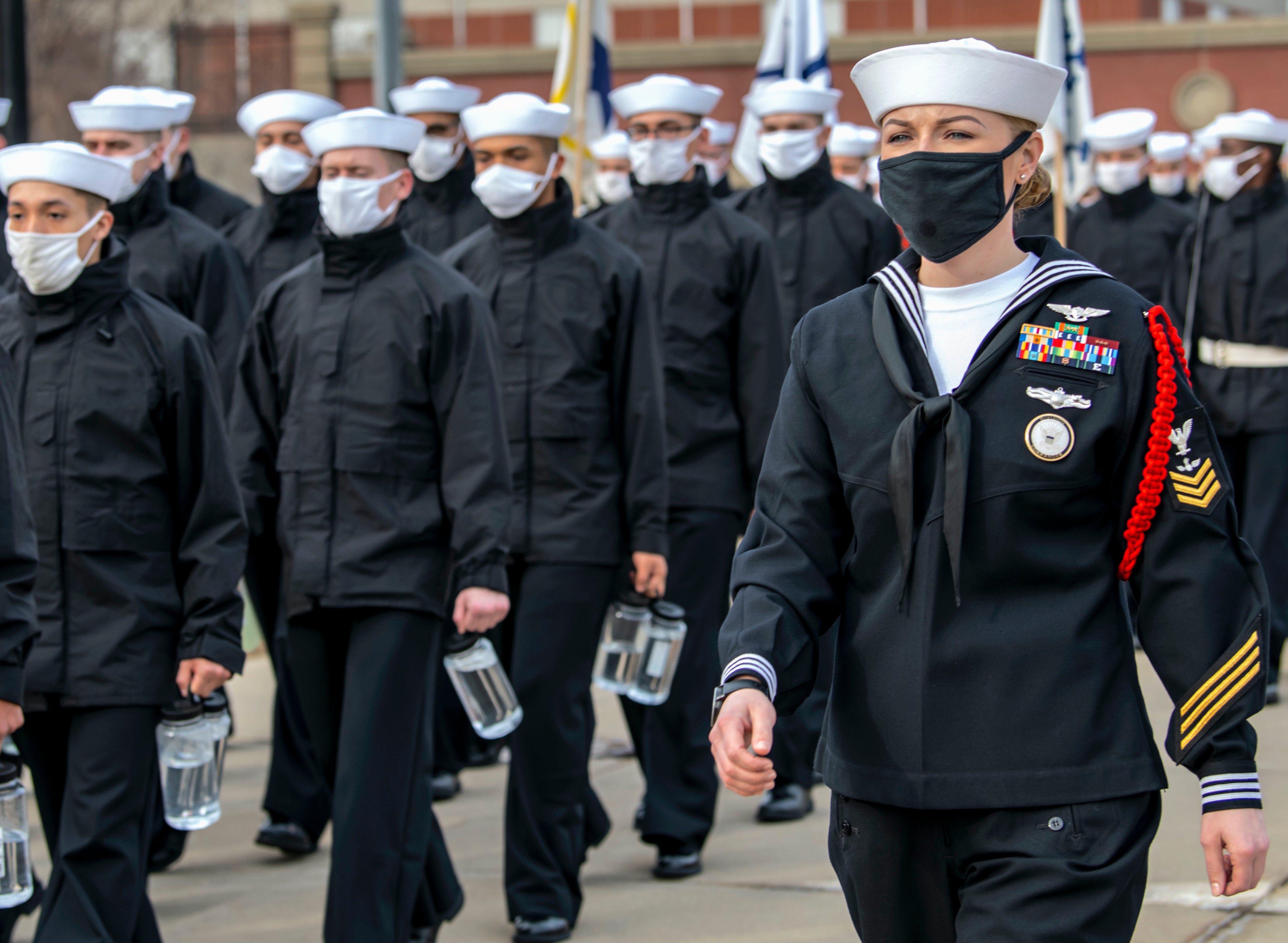 Recruits Training. Camp uniform.