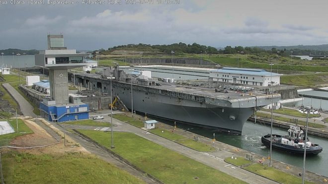 Bonhomme Richard Hull in the Caribbean Sea After Panama Canal Transit