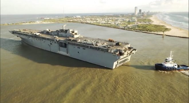 Bonhomme Richard Hull Completes Final Voyage to Texas Shipbreaker