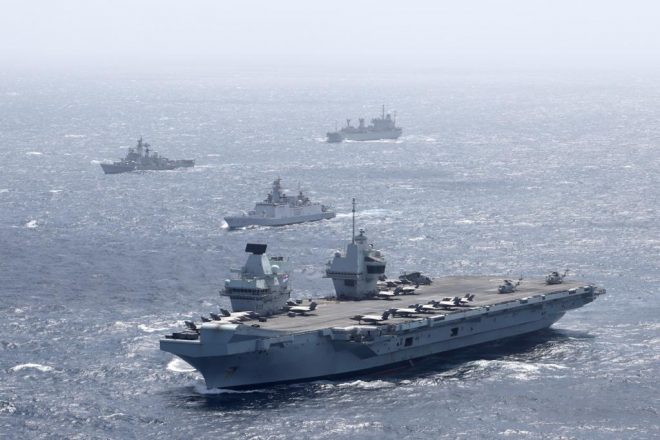 Carrier HMS Queen Elizabeth Drills with Indian Navy Ahead of More Pacific Exercises