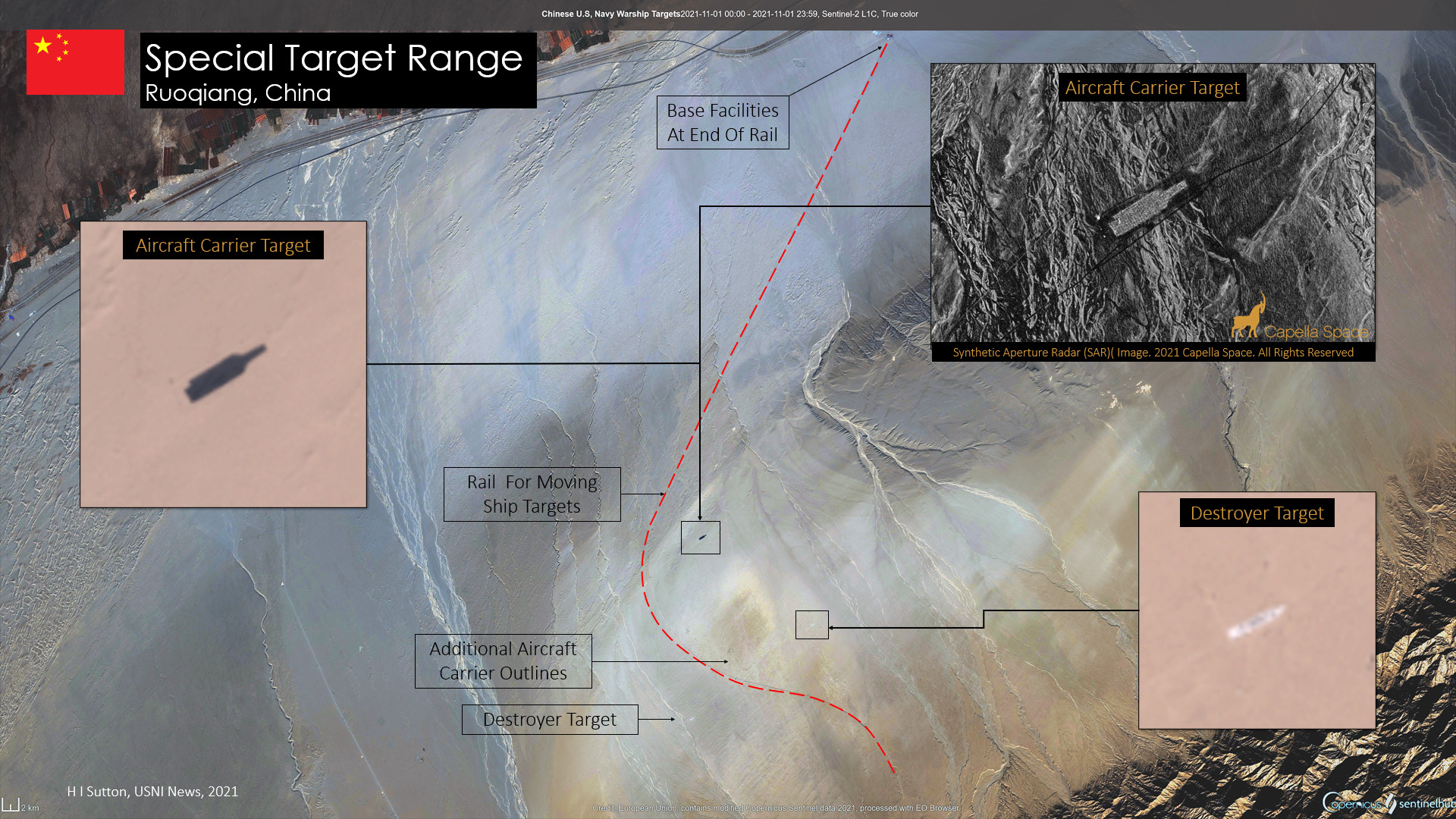 Target range in the Taklamakan desert in Central China