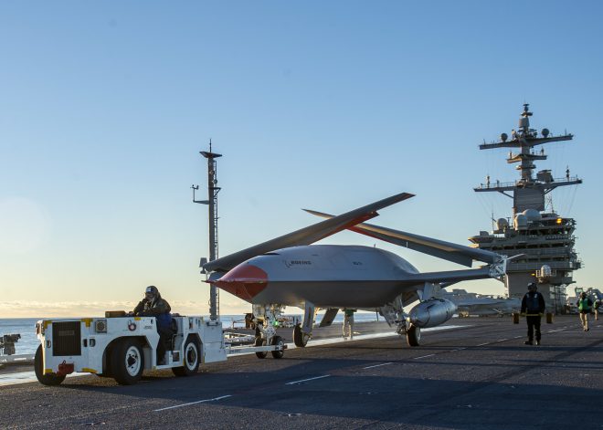 VIDEO: Navy Wraps Up MQ-25A Deck Handling Tests on Carrier USS George H.W. Bush