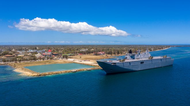 Aussie Big Deck Adelaide Suffers Power Outage During Tonga Aid Operations