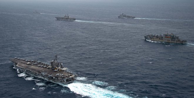Carrier USS Carl Vinson, Essex Amphibious Ready Group Drill in the South China Sea