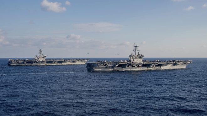 2 U.S. Aircraft Carriers Now in South China Sea as Chinese Air Force Flies 39 Aircraft Near Taiwan