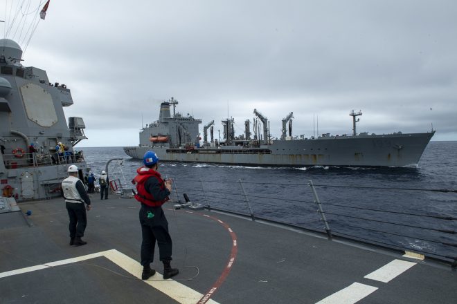 Destroyer USS Sampson Transits Taiwan Strait
