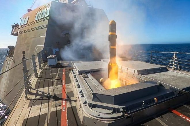 VIDEO: LCS USS Montgomery Fires Hellfire Missiles in Land Attack Test