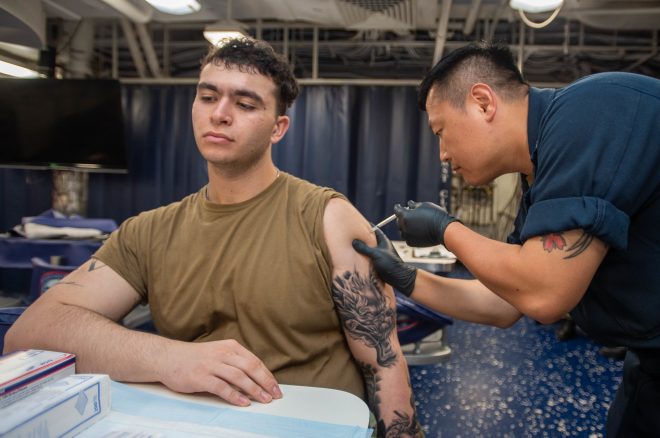 Navy Says 2,600 Active Duty Sailors Aren't Vaccinated Against COVID-19