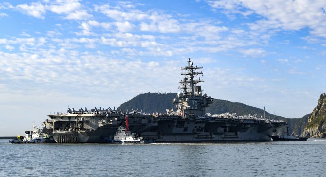 Carrier Ronald Reagan Makes Rare South Korean Port Call, Russian Ships Active Near Japan