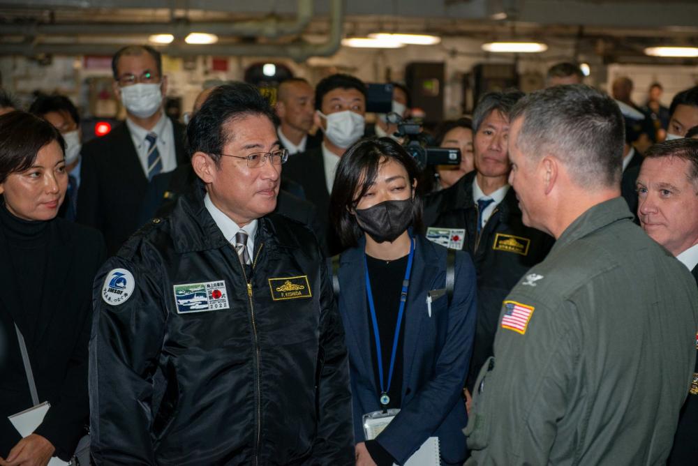 Japanese PM Kishida Renews Calls for Expanded Defense Spending in Speech on Warship