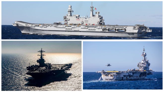USS George H.W. Bush Operates with French, Italian Carriers in the Ionian Sea