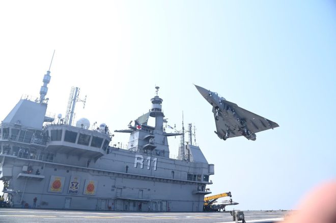 First Fighters Land Aboard India’s New Aircraft Carrier INS Vikrant