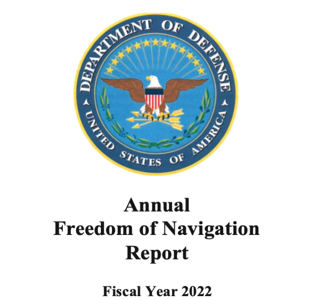 Pentagon 2022 Freedom of Navigation Report