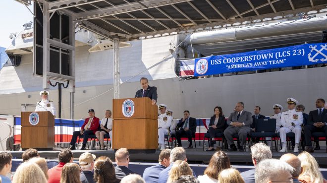 Littoral Combat Ship USS Cooperstown Commissions in New York