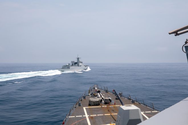 VIDEO: Chinese Warship Harasses U.S. Destroyer in Taiwan Strait Transit