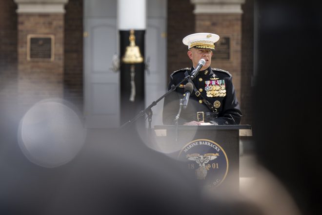 VIDEO: CMC Gen. David Berger Retires, Gen. Eric Smith Takes Over Marine Corps