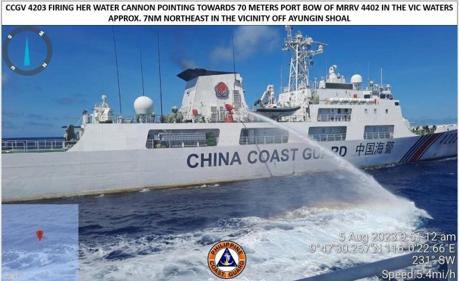 VIDEO: China Coast Guard Blast Philippine Military Resupply with Water Cannons