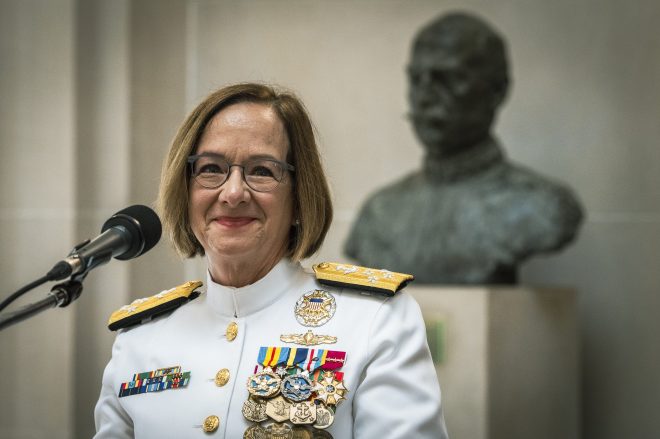 VIDEO: VCNO Lisa Franchetti Takes Command of the Navy