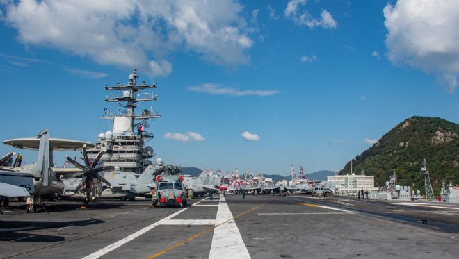 Carrier USS Ronald Reagan, Japanese Warships Drill in East China Sea
