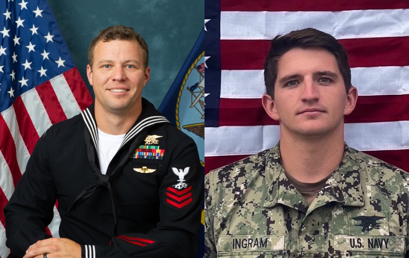 Navy Special Warfare Operator 1st Class Christopher Chambers, 37, and Navy Special Warfare Operator 2nd Class Nathan Ingram, 27