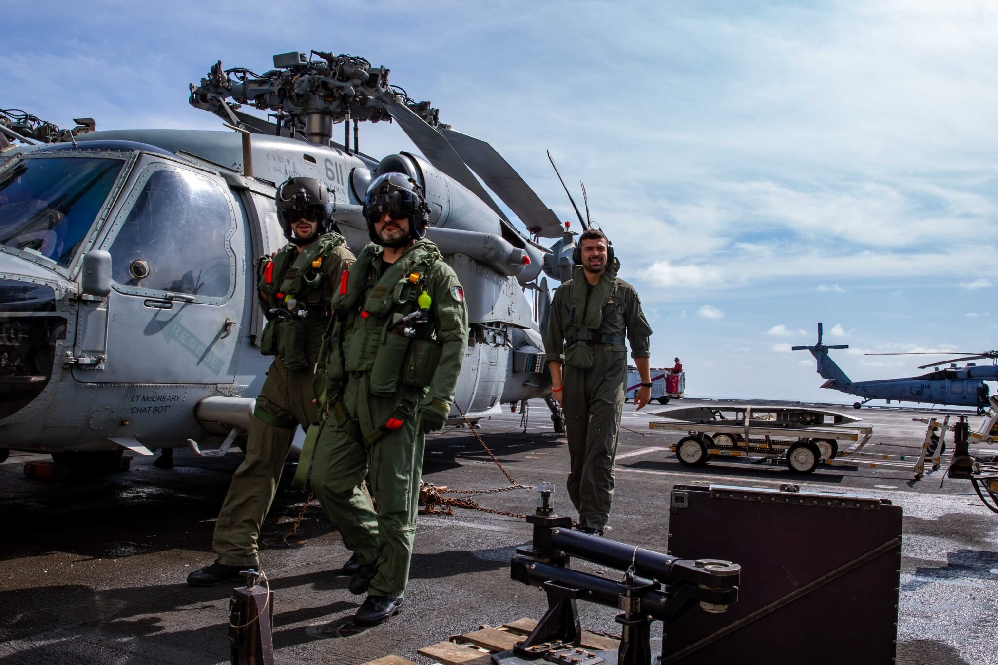 Carrier USS Abraham Lincoln Drills with Italian Carrier in the Middle ...