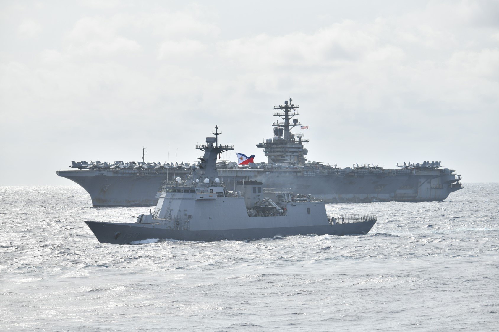 Nimitz Strike Group Drills Near Scarborough Shoal with Philippines, Japan