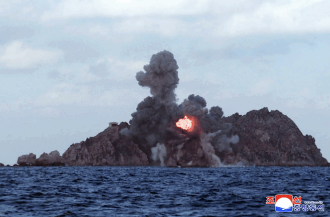 North Korea Strikes Maritime Target During Multiple Rocket Launcher System Test Fire